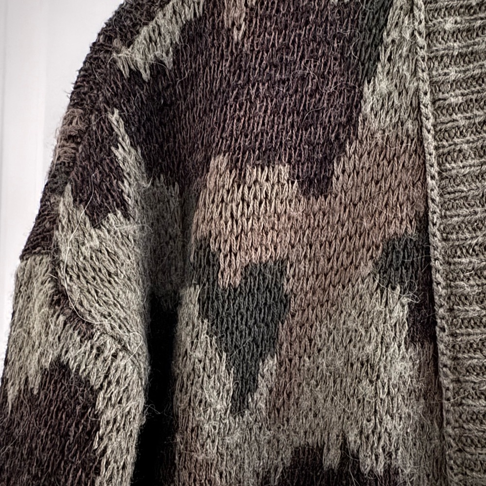 MOSSIMO Supply Co  Cardigan Sweater Long Camouflage Green Brown Size S - Picture 4 of 7